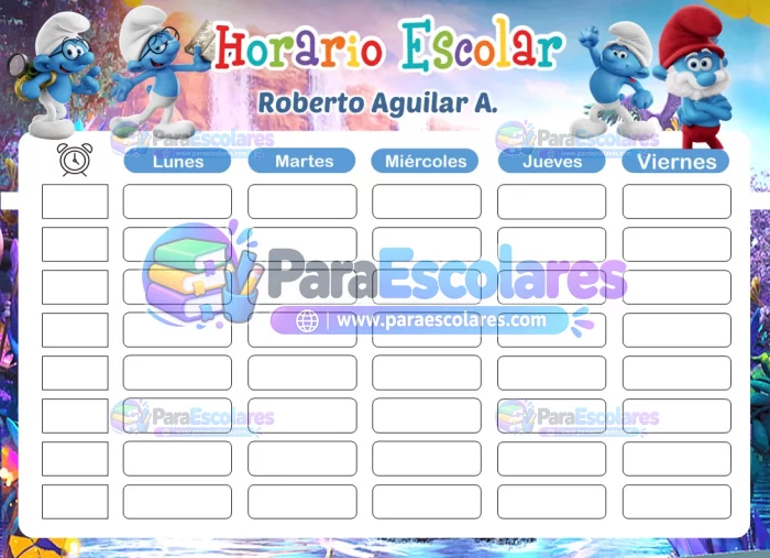 Pitufos Horario Escolar